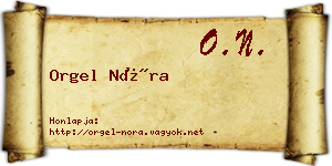 Orgel Nóra névjegykártya